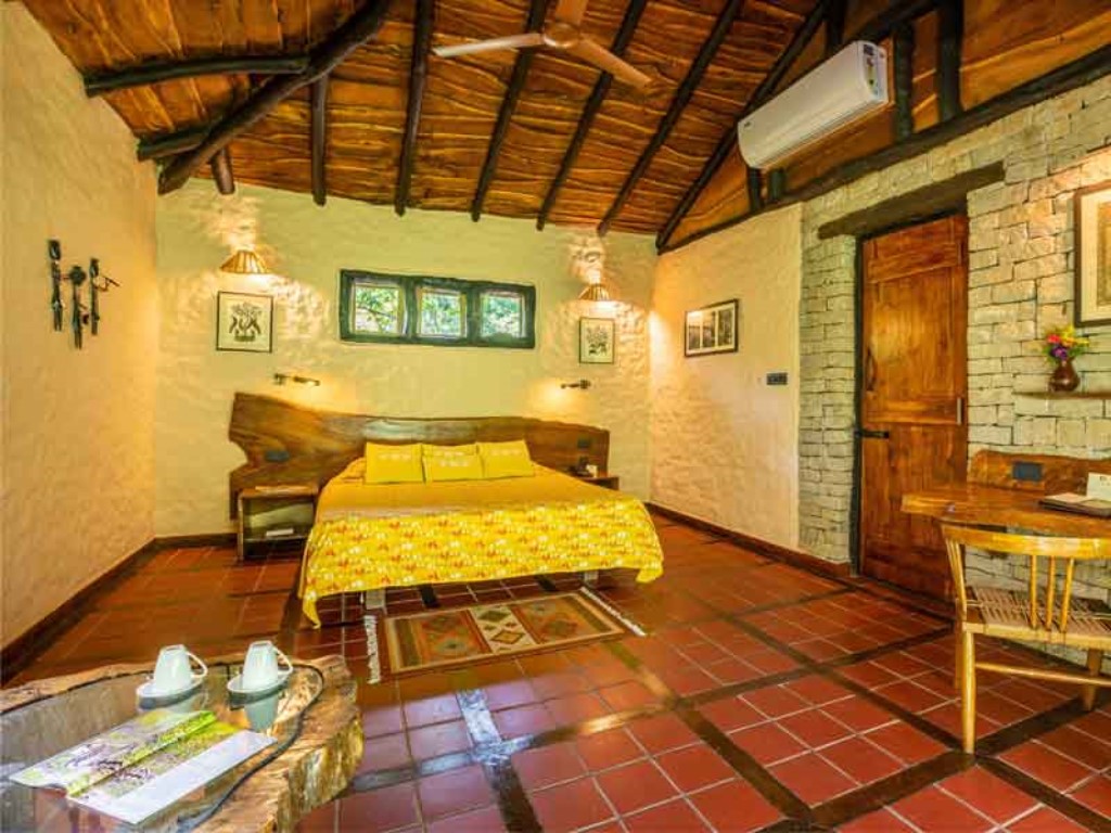 Slaapkamer, Kanha Earth Lodge